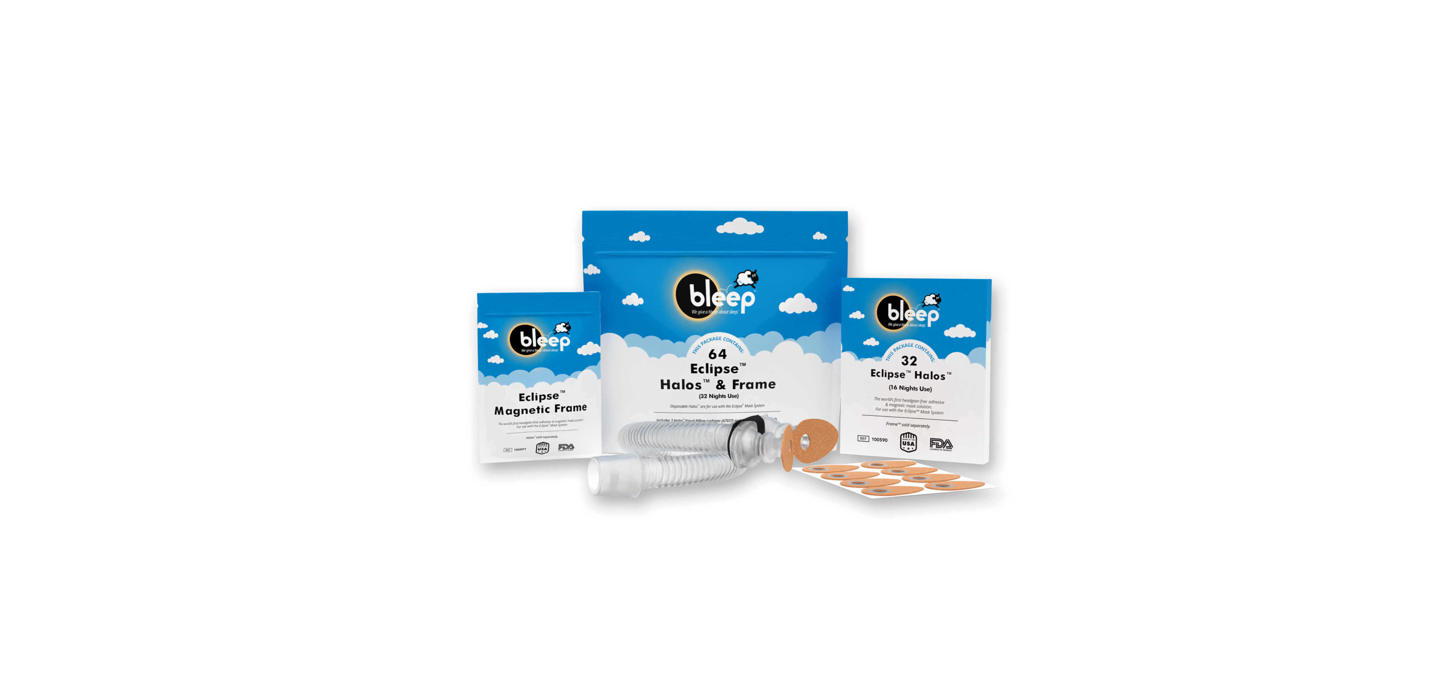 Bleep Eclipse CPAP/BiPAP Mask Starter Kit with Halos*