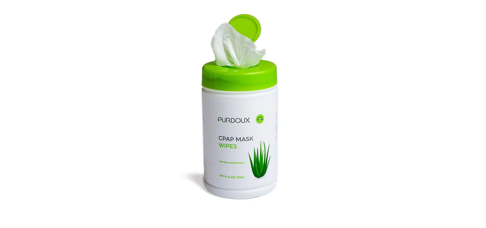 PURDOUX CPAP Mask Wipes; Flavor: Aloe Vera (Unscented)